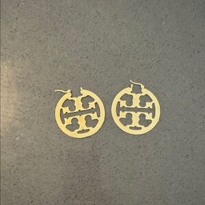 Gold Logo Drop Earrings